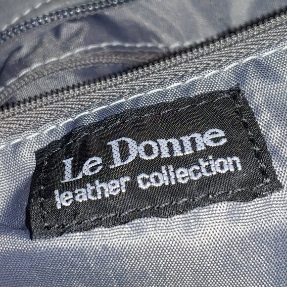 Le Donne Leather Collection Genuine Leather Hobo Baguette Purse Dark Grey OS - Picture 2 of 8